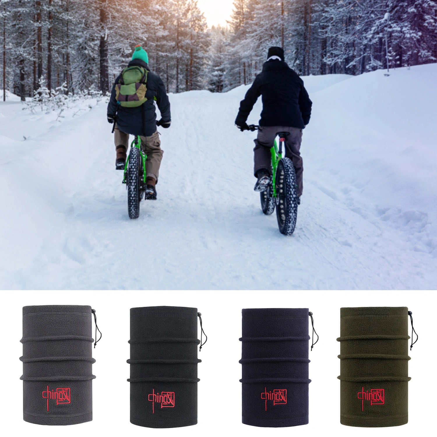 Skull Cap Wind-proof High Elastic Breathable Wear Resistant Comfortable Touch Keep Warm Fleece Winter Neck Warmer Face Cover for Outdoor