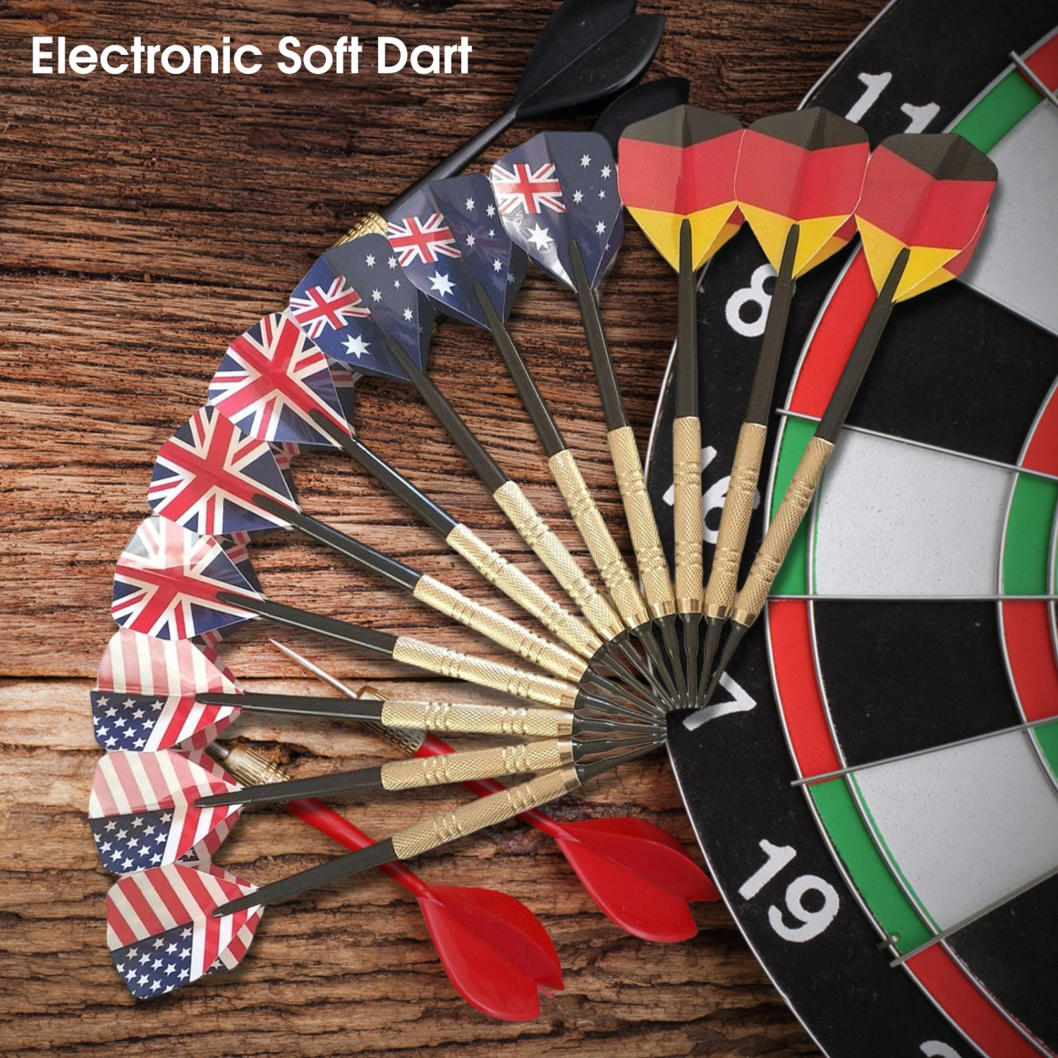 12Pcs Professional Soft Darts Exquisite Pattern Improve Coordination Reusable Electronic Darts Set Recreational Sports
