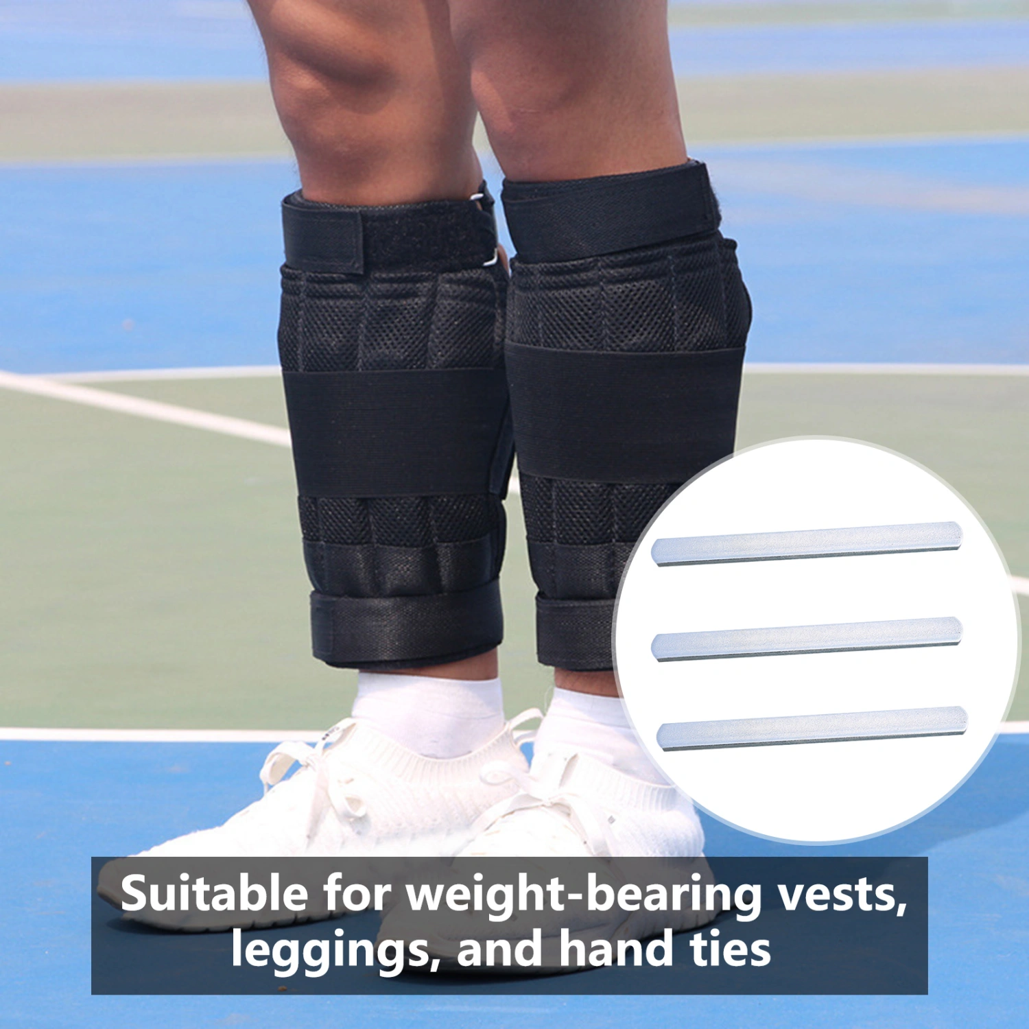 0.35KG Steel Plate Electroplating Treatment Rustproof Rounded Head Anti-oxidation Reusable Strength Training Smooth Sports Weighted Vest Long Steel Plate Gadget Workout Equipment