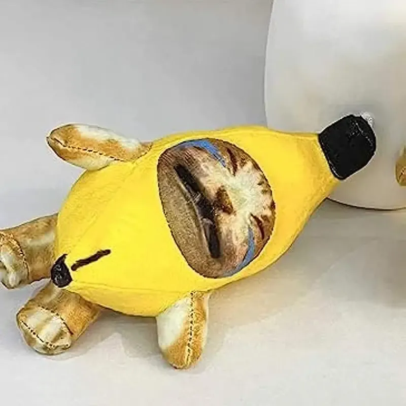 Crying Banana Cat Plush Keychain - Funny Baby Sound Cat Stuffed Animal Ornaments - Perfect Gift!