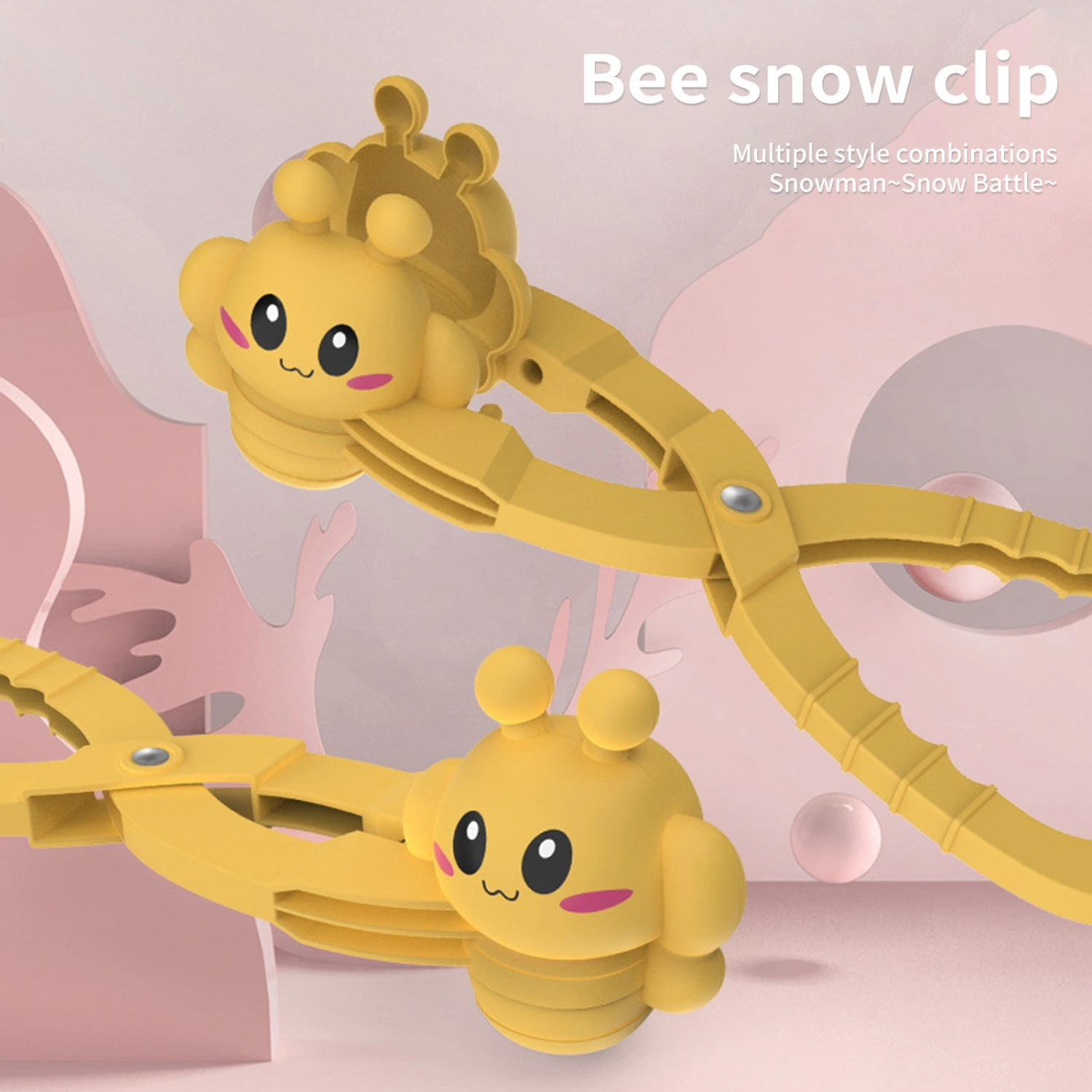 Snowball Clip Low Temperature Resistance Anti-break Quick Demoulding Ergonomic Bee Shape DIY Maracas Clip Beach Supply