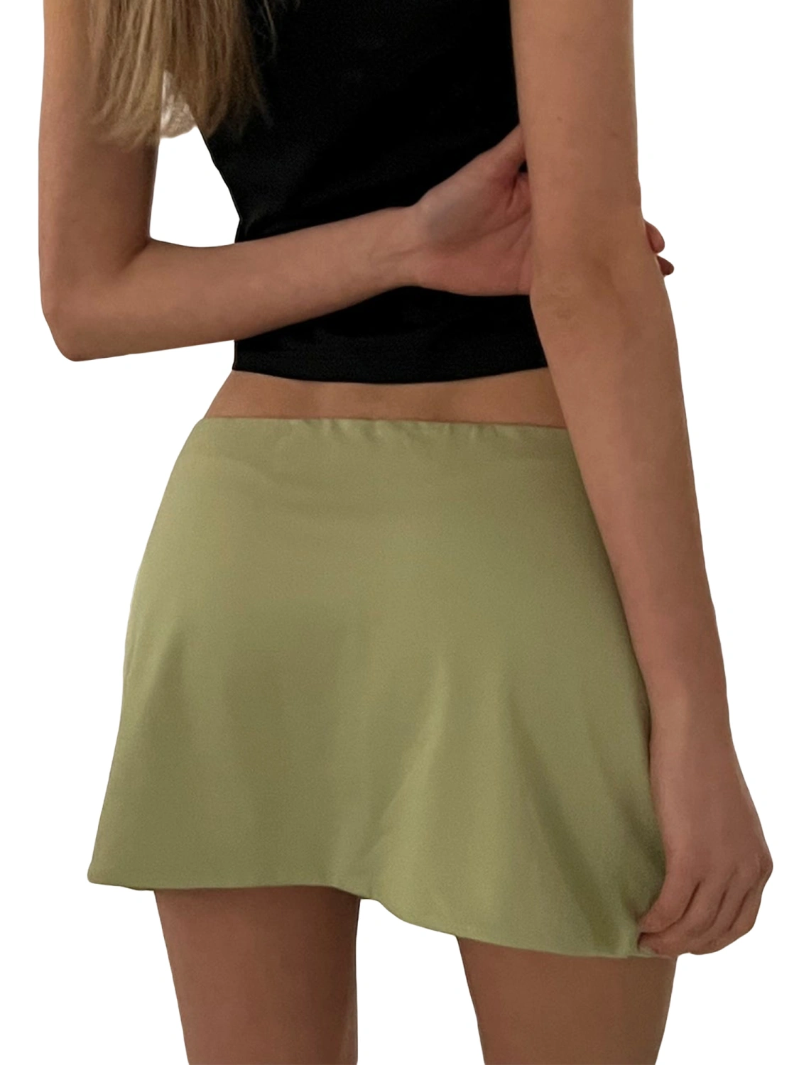 Women&acute;s Spring Summer Mini Skirts Solid Color Mid Waist Streetwear A-line Skirts