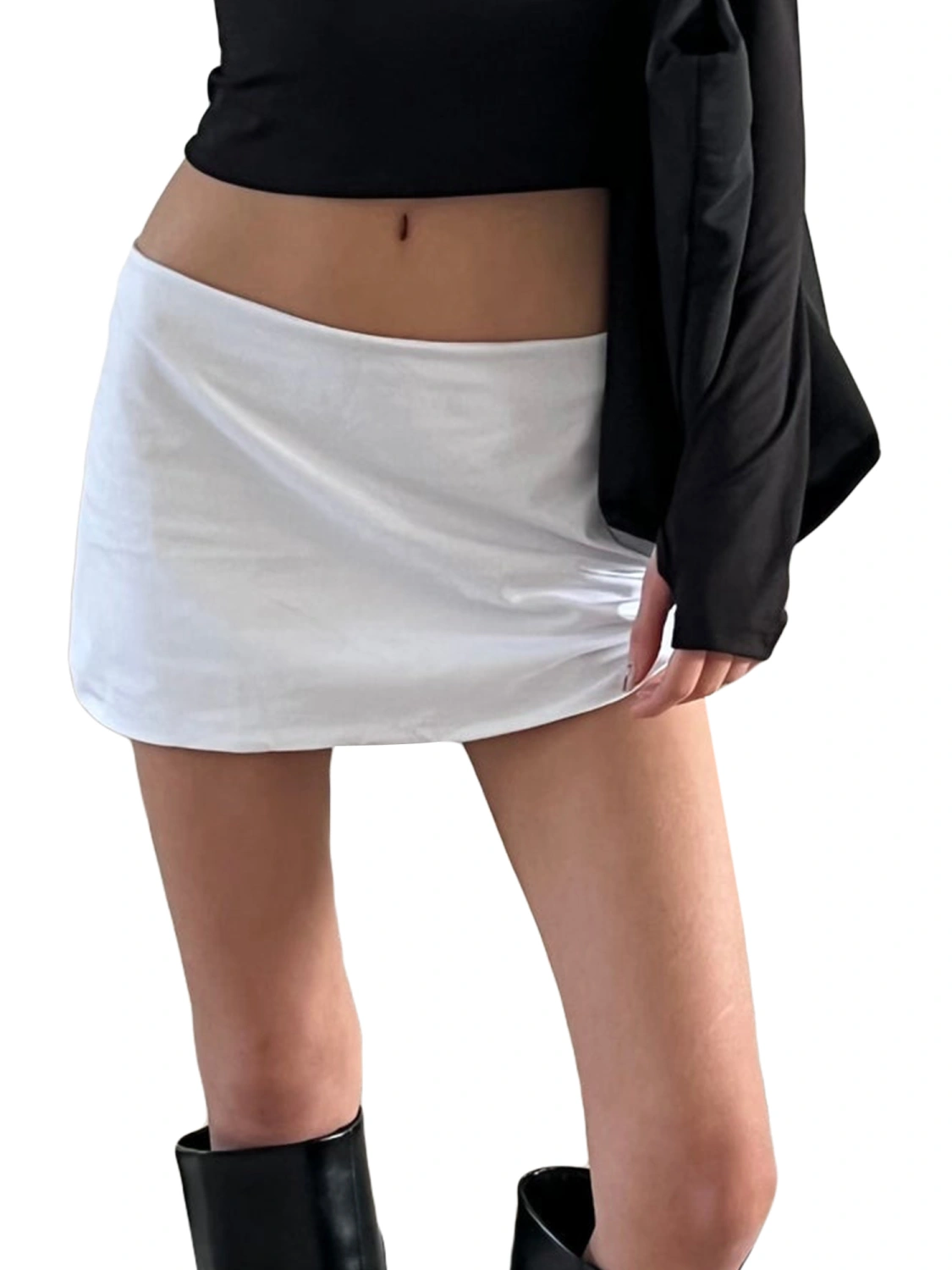 Women&acute;s Spring Summer Mini Skirts Solid Color Mid Waist Streetwear A-line Skirts