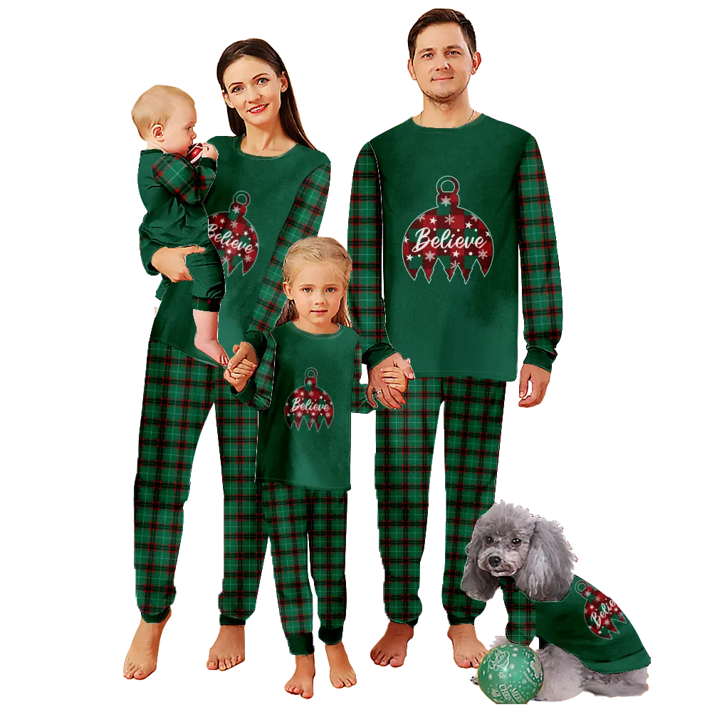 Xmas Christmas Family Pjs Matching Sets,Christmas Themed Pajamas For Dad, Mom, Daughter, Son, Baby, Pet Dog and Cat,All Size