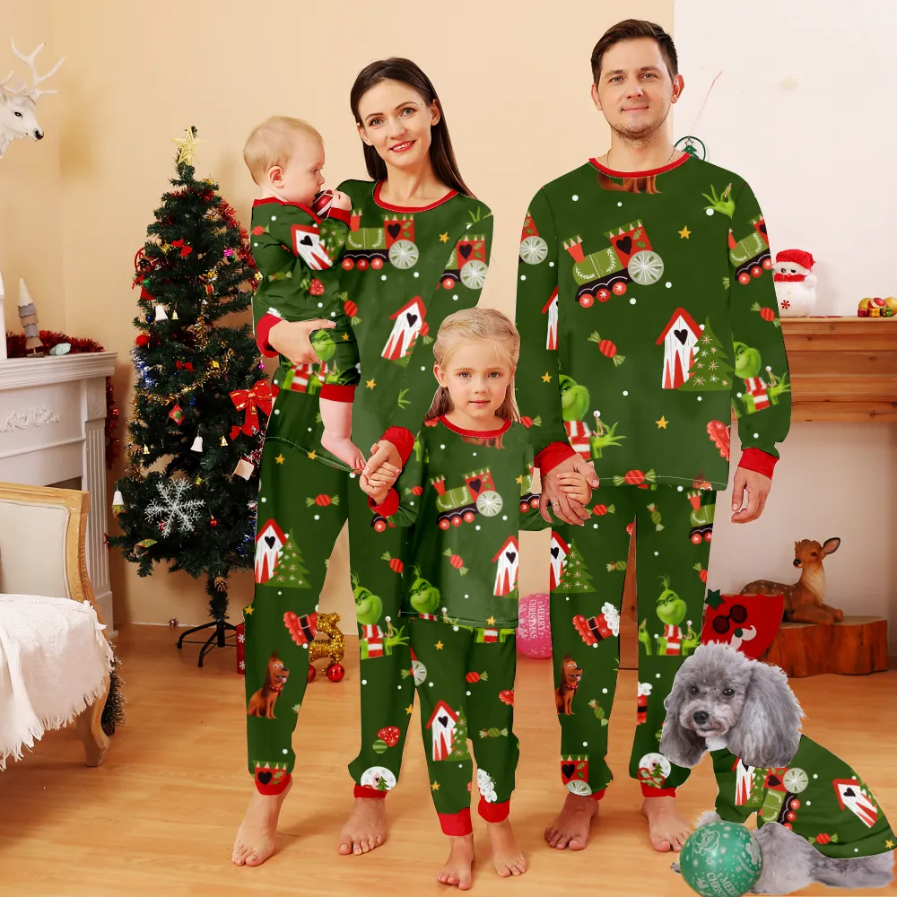 Christmas Matching Pajama Sets,Christmas Themed Pajamas For Dad, Mom, Daughter, Son, Baby, Pet Dog and Cat,All Size