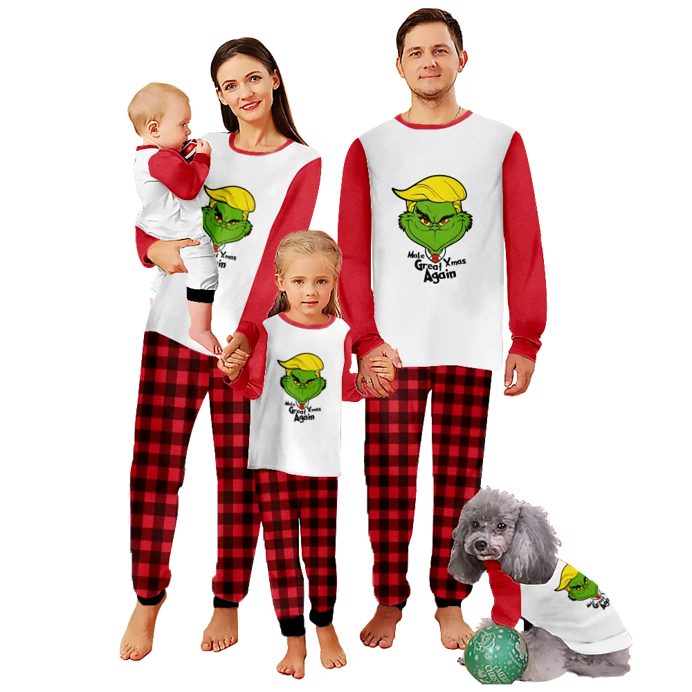 Family Pajamas For Christmas,Christmas Themed Pajamas For Dad, Mom, Daughter, Son, Baby, Pet Dog and Cat,All Size