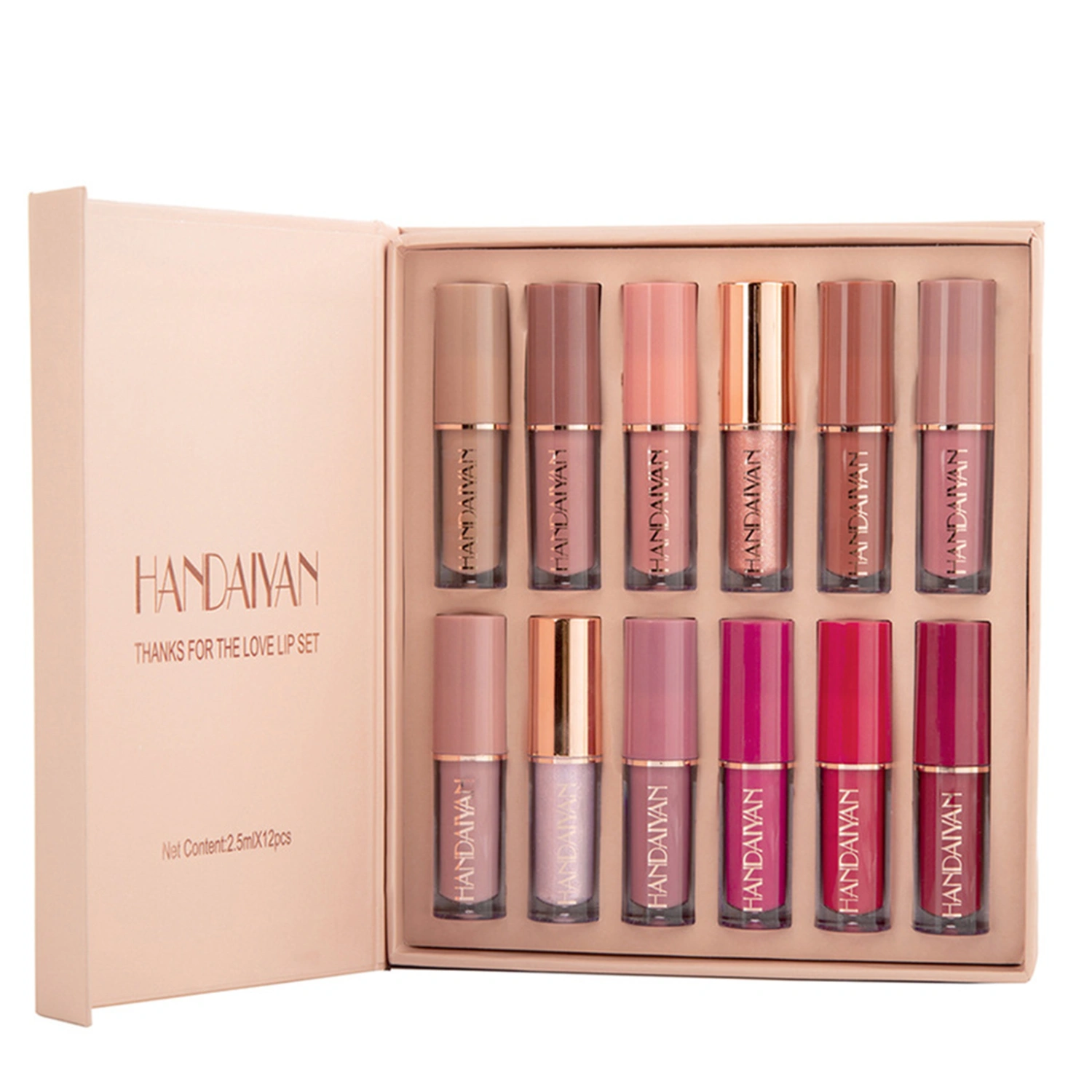 Velvet Matte Liquid Lipstick Set 12Pcs Waterproof Long Lasting Nude Lip Stain Kit Makeup Tools for Women
