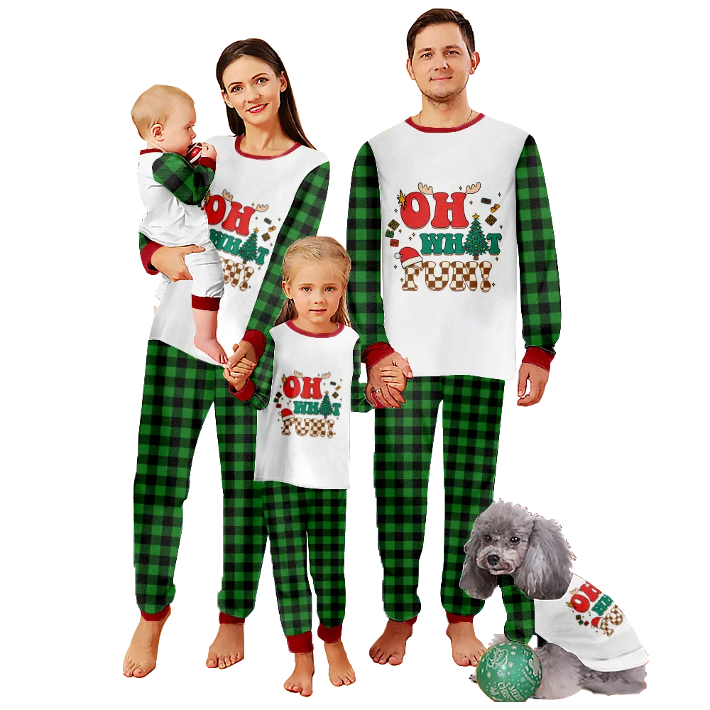 Matching Christmas Pjs For Family And Dog,Christmas Themed Pajamas For Dad, Mom, Daughter, Son, Baby, Pet Dog and Cat,All Size