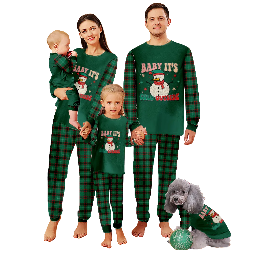 Pajama Christmas Family,Christmas Themed Pajamas For Dad, Mom, Daughter, Son, Baby, Pet Dog and Cat,All Size