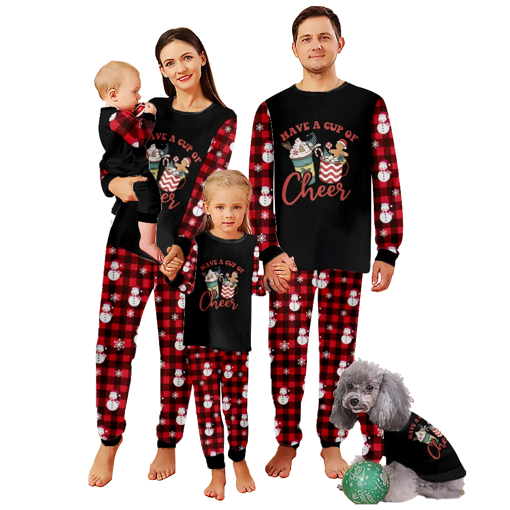 Pajamas Christmas Family,Christmas Themed Pajamas For Dad, Mom, Daughter, Son, Baby, Pet Dog and Cat,All Size