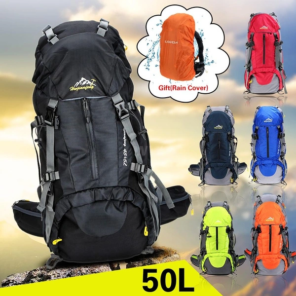 Camping & Hiking Backpack 45L+5L Waterproof Outdoor Sport Hiking Trekking Camping Travel Backpack with Rain Cover as Free Gift