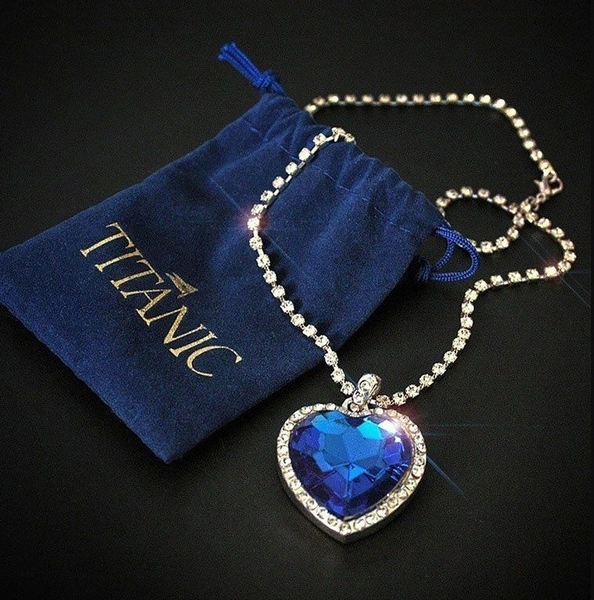 Titanic Heart of Ocean blue heart love forever pendant Necklace
    