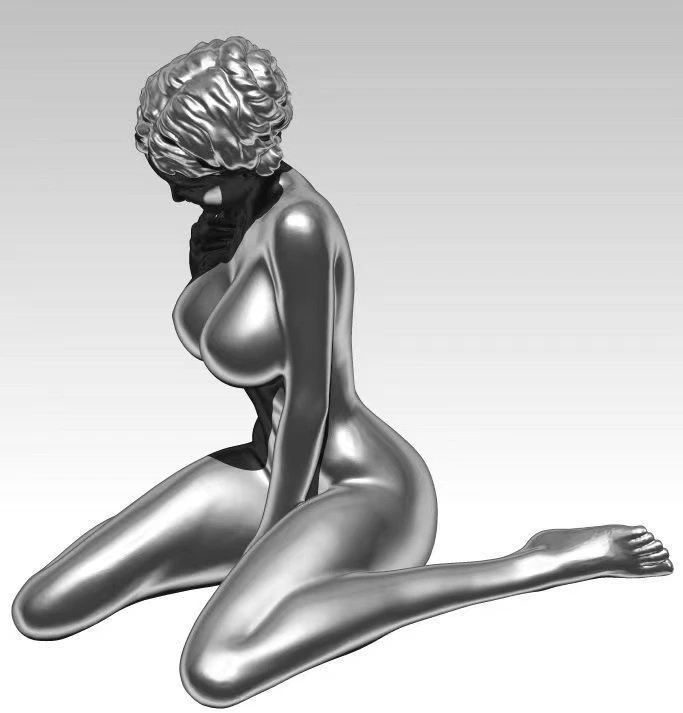 Resin Bronze Girl Statue Ornament