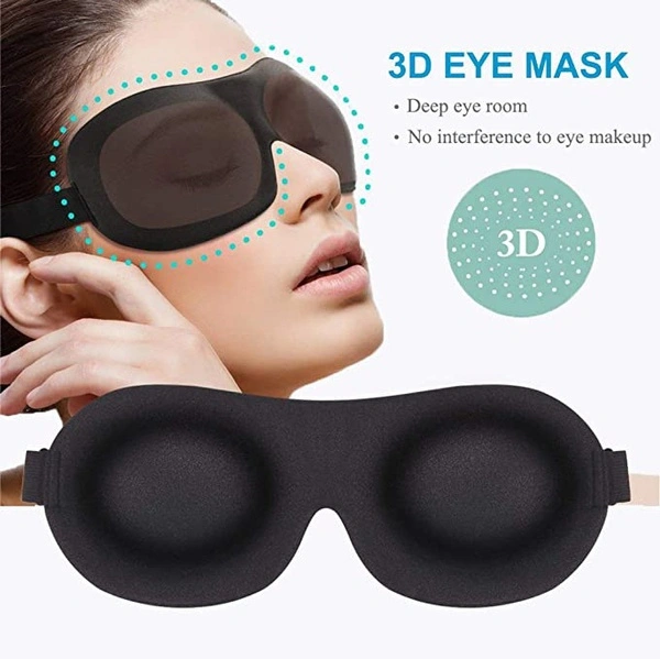 Sleep Mask Upgraded 3D Contoured 100% Blackout Eye Mask for Sleeping with Adjustable StrapComfortable & Soft Night Blindfold for Women Men Eye Shades for Travel/Naps