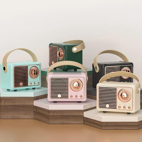 Large & Mini Retro Bluetooth Portable Speaker, Vintage Decor, Small and Large Wireless Stereo Bluetooth Speaker Strong Bass Enhancement, Loud Volume,With FM Radio,TF Card Slot and MP3 Player Cute Old Fashion Classic Style for Kitchen Desk Bedroom Office Party Outdoor Kawaii for iPhone Android