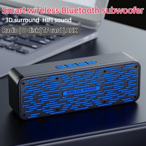 Wireless Bluetooth Speaker Subwoofer Outdoor Portable Multiple Broadcast Modes Speaker Radio 5W Bluetooth 5.0 Large Speaker Smart Speaker Support U Disk TF Card AUX