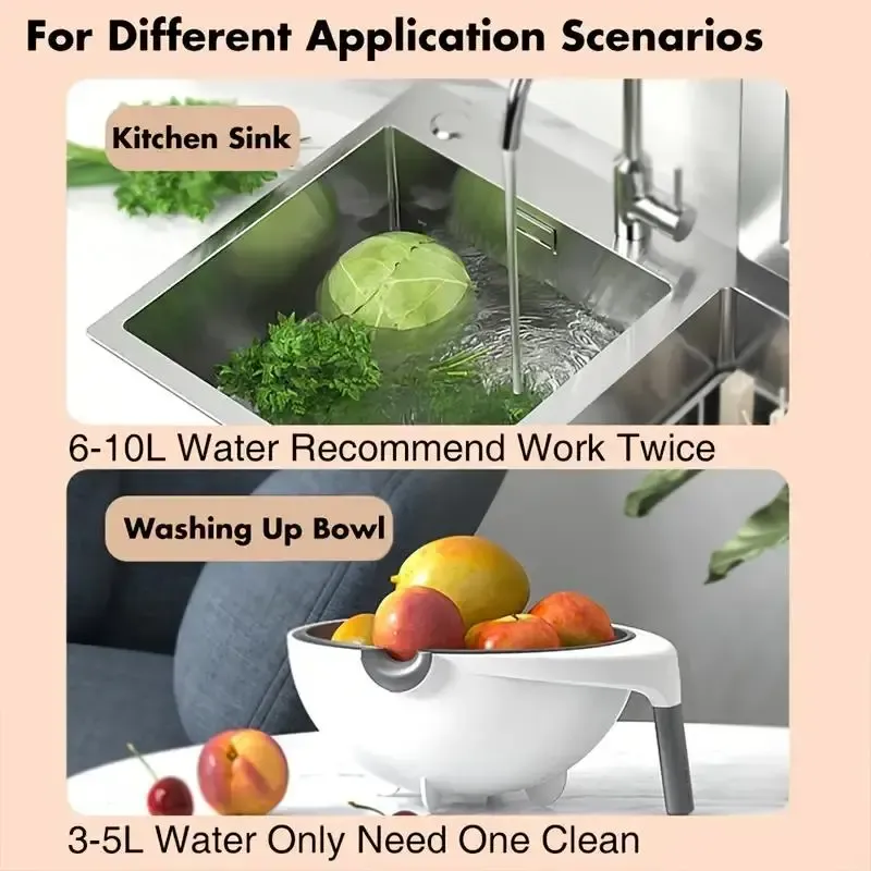 Wireless Charging 250min Fruit & Vegetable Washer - Aqua Pure OH-ion Purifier Technology for Cleaning Meat & Vegetables