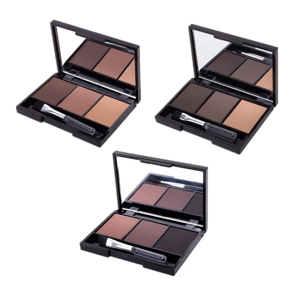 3 Colors Professional Nude Eyeshadow Palette Makeup Eyebrow Eye Shadow Powder,Include Makeup Brush And Mirror