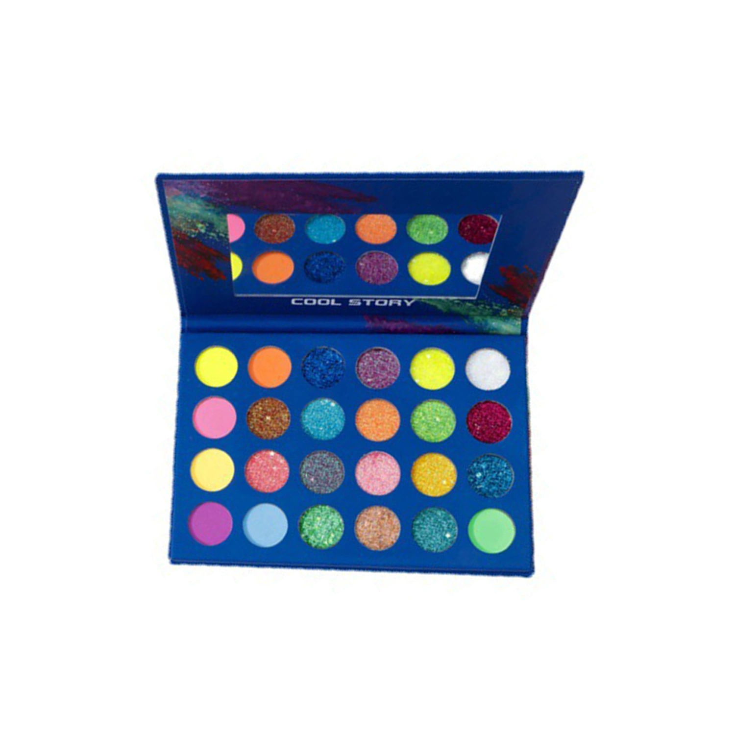 24 Colors Glitter Eyeshadow Palette Glow in the Dark Eyeshadow Face Paint Palette Fluorescent Pigmented Makeup Kit