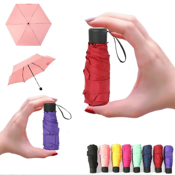 1 Pcs Mini Pocket Sun Rain Umbrella Outdoor Portable Raingear Lightweight Waterproof 5 Folding Sunscreen Umbrella