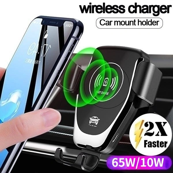 2023 New Wireless Charging Car Charger Dock 65W/10W Fast Charger Air Outlet Car Phone Holder Stand for Iphone 14 13 12 11 Pro X Xs Xr 8 Plus Samsung Huawei P40 Pro