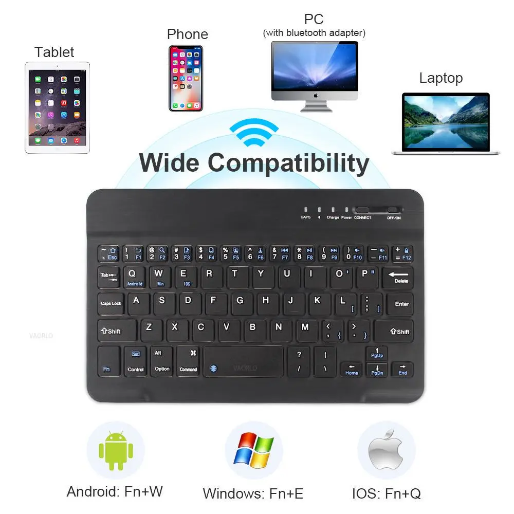 Mini Wireless Keyboard Bluetooth Keyboard For Ipad Phone Tablet Rubber Keycaps Rechargeable Keyboard For Android Ios Windows