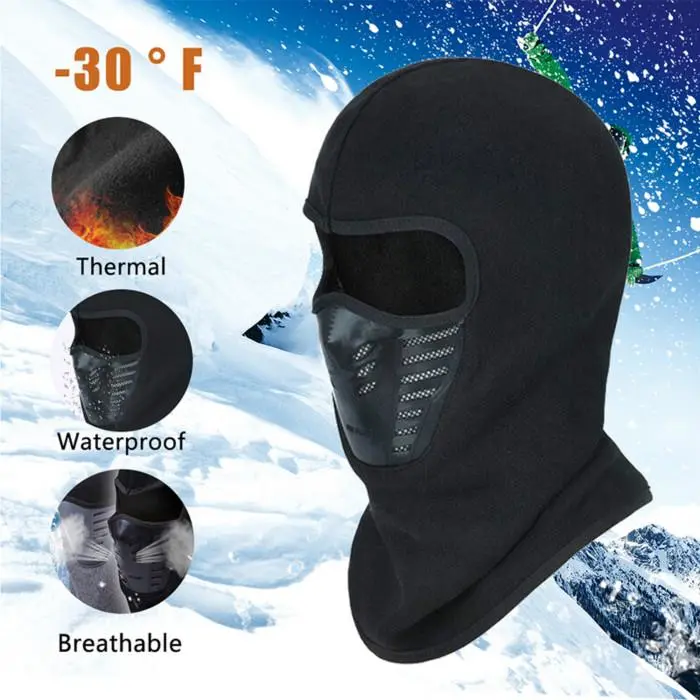 Unisex Winter Warm Hat Windproof Motorcycle Face Mask Sports Thermal Fleece Balaclava Hat For Bike