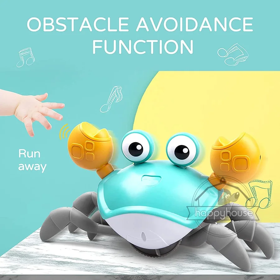 Induction Electric Crab Automatic Obstacle Avoidance Rechargeable Luminous Music Induction Sound and Light Toy