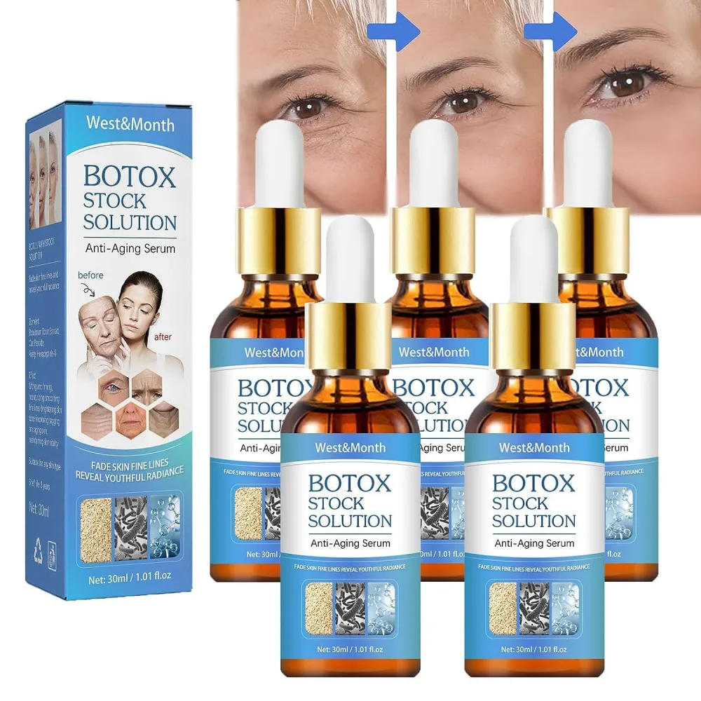 5PCS West and Month Anti Aging Collagen Serum, West&month Botox Stock Solution, West and Month Botox Serum for Face, Botox Face Serum, Jennifer Aniston Anti Aging Serum