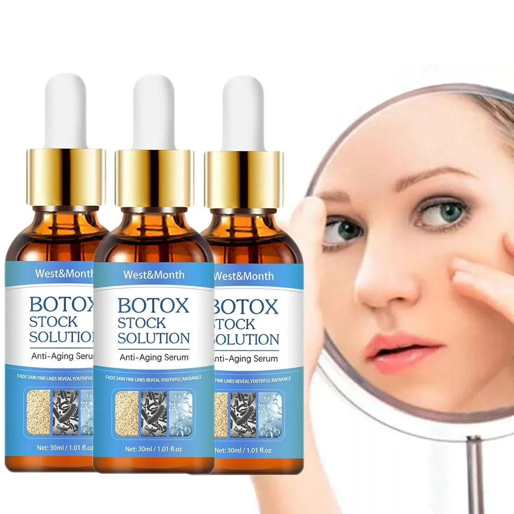 3PCS West and Month Anti Aging Collagen Serum, West & Month Anti Aging Collagen Serum, West&Month Botox Stock Solution, for All Skin Type