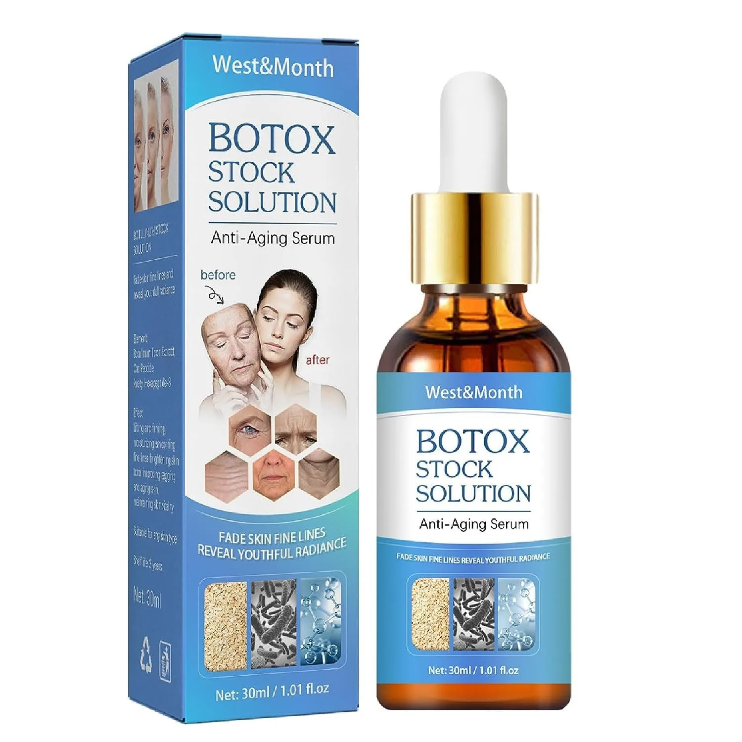 1PCS West & Month Anti Aging Collagen Serum, West and Month, West and Month Anti Aging Collagen Serum, West&month Botox Stock Solution, West&month, West&month Anti Aging Collagen Serum