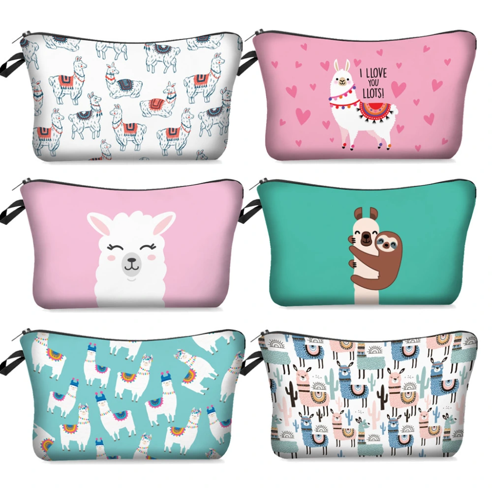 Digital Printing Alpaca Cosmetic Bag Storage Bag