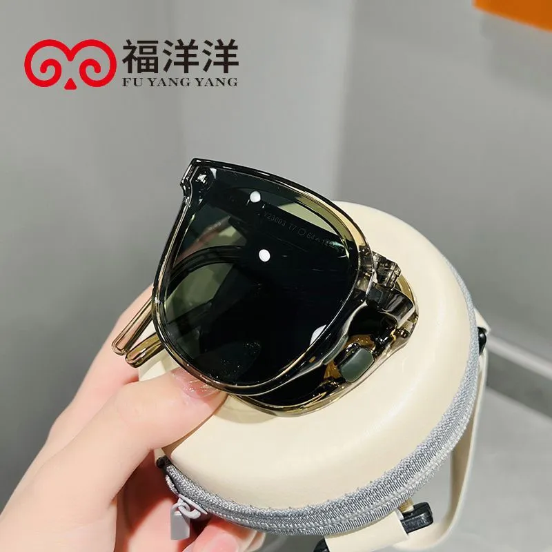 Summer Explosion Fashion Fashion Folding Second Generation Tr90 Sunglasses Glasses Female Sunscreen Anti-Ultraviolet Polarized Sunglasses