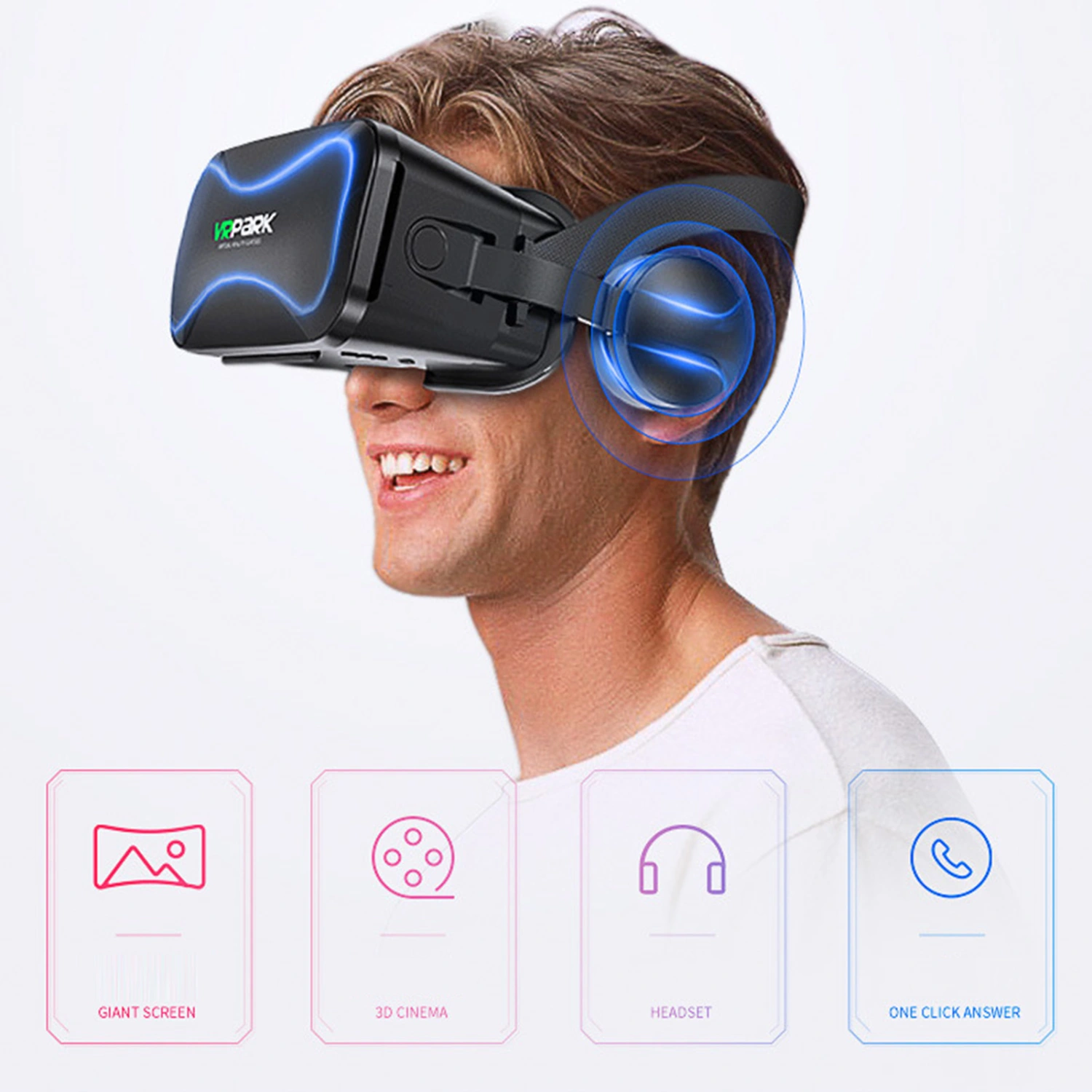 Intelligent 3D Mobile Phone VR Glasses Headset Goggles for Kids Adults