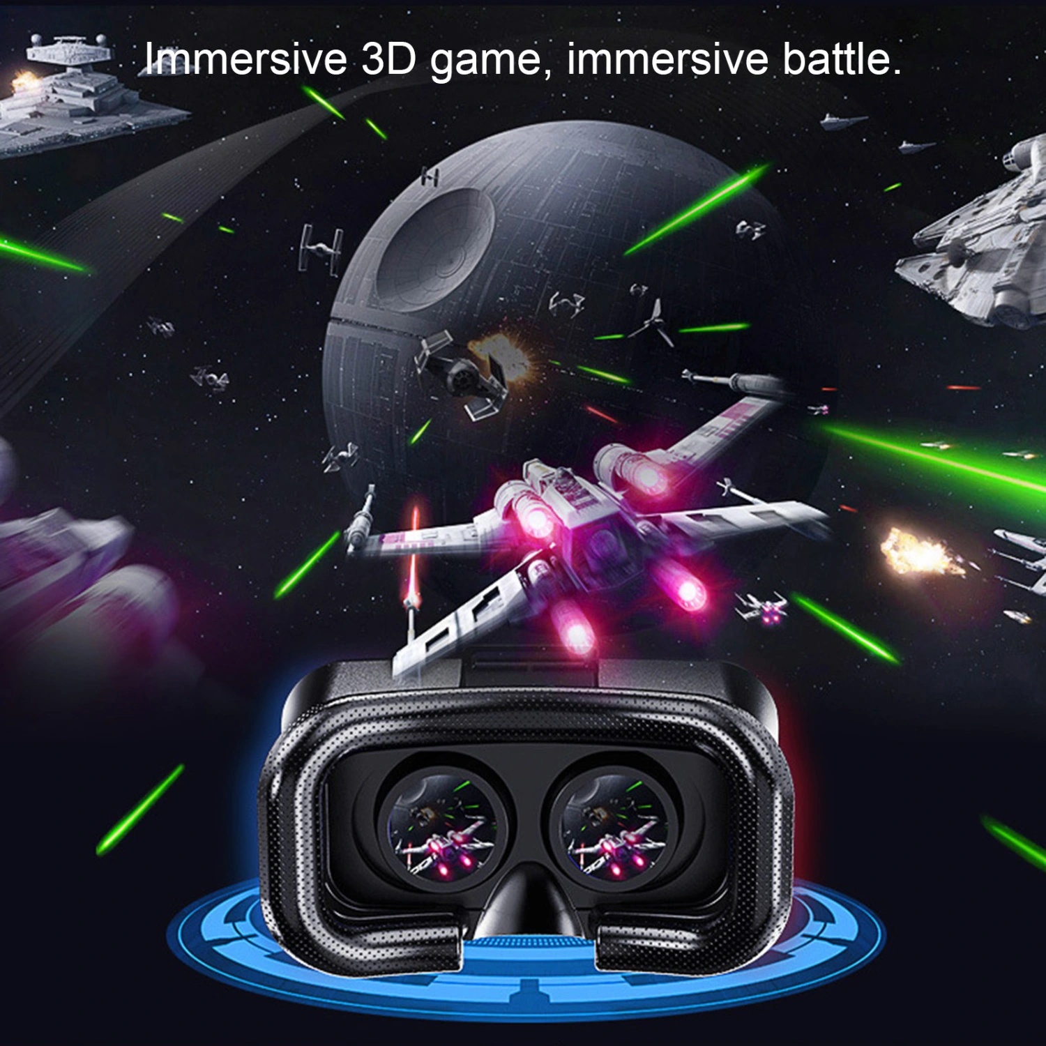 Intelligent 4K Panoramic Game VR Glasses Headset for 4-6 inch Mobile Phone