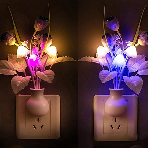 Bedroom Decor Tulip Mushroom Colorful Light-sensation LED Nightlight Nightlamp