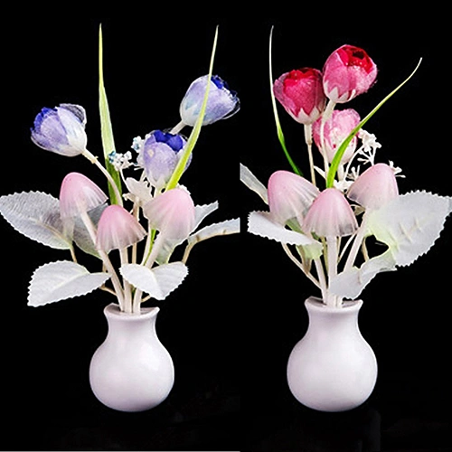 Bedroom Decor Tulip Mushroom Colorful Light-sensation LED Nightlight Nightlamp
