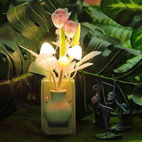 Tulip Flower LED Night Light Soft Romantic Sensor Baby Bed Room Lamp Home Decor