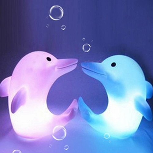 Cute Dolphin 7 Changing Colors LED Night Light Decoration Nightlight Children Kids Gift