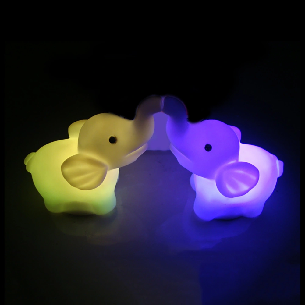 Cute Elephant Shaped LED 7 Color Changing Lamp Night Bedroom Home Decor Gift