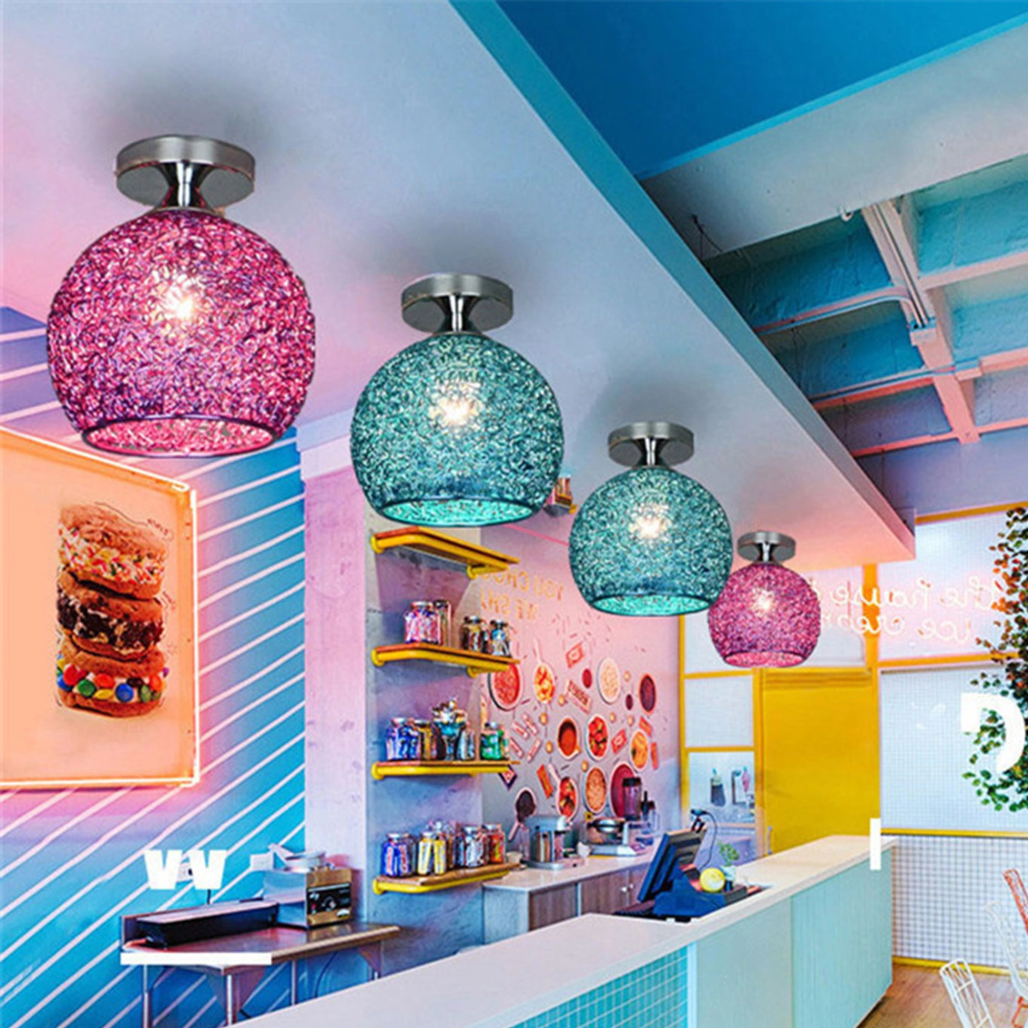 Minimalist Ceiling Light Bright Color Aluminium Children Bedroom LED Ceiling Lamp Home Decor