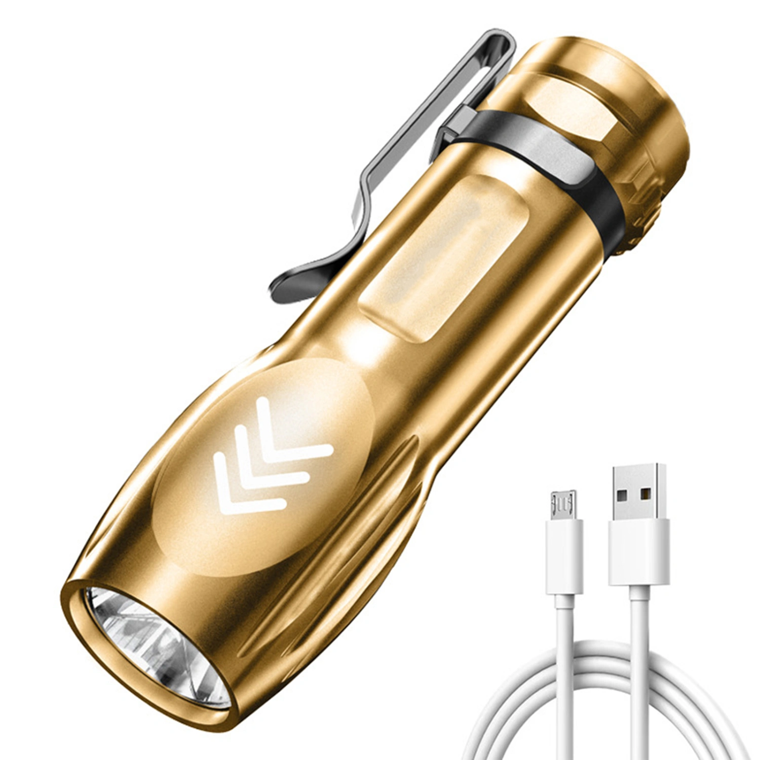Mini Flashlight High Brightness IP64 Waterproof Rechargeable Long Irradiation Distance Outdoor Portable Camping Flashlight LED Torch Camping Supplies