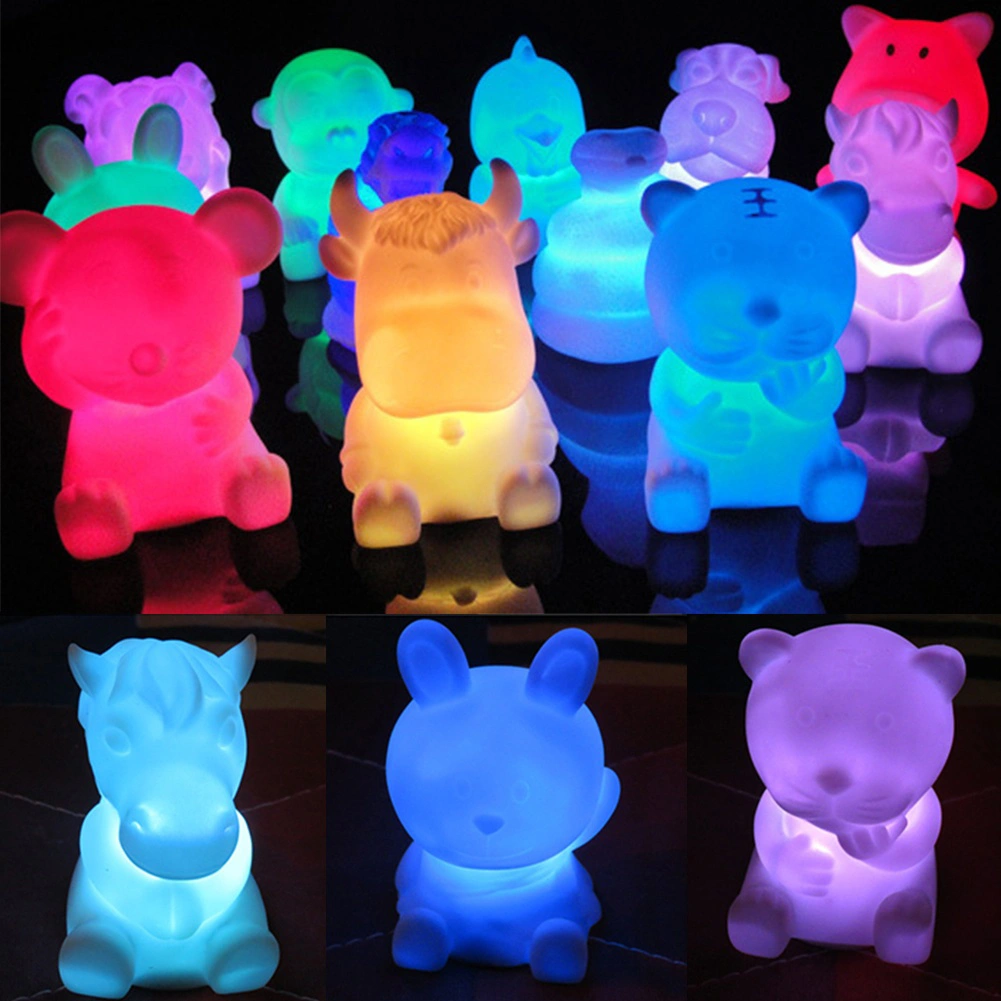 Cute Chinese Zodiac Animal Shaped LED Flashing Color Changing Decor Night Light