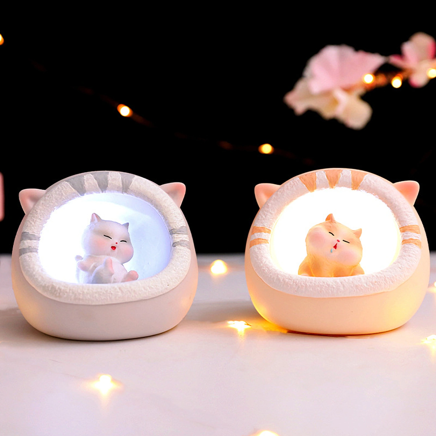Night Lamp Flicker Free Battery-operated Adorable Appearance Soft Lighting Eye Protection Decorative Energy-saving 3D Cartoon Fat Cat Night Lamp Desktop Decoration Home Supplies
