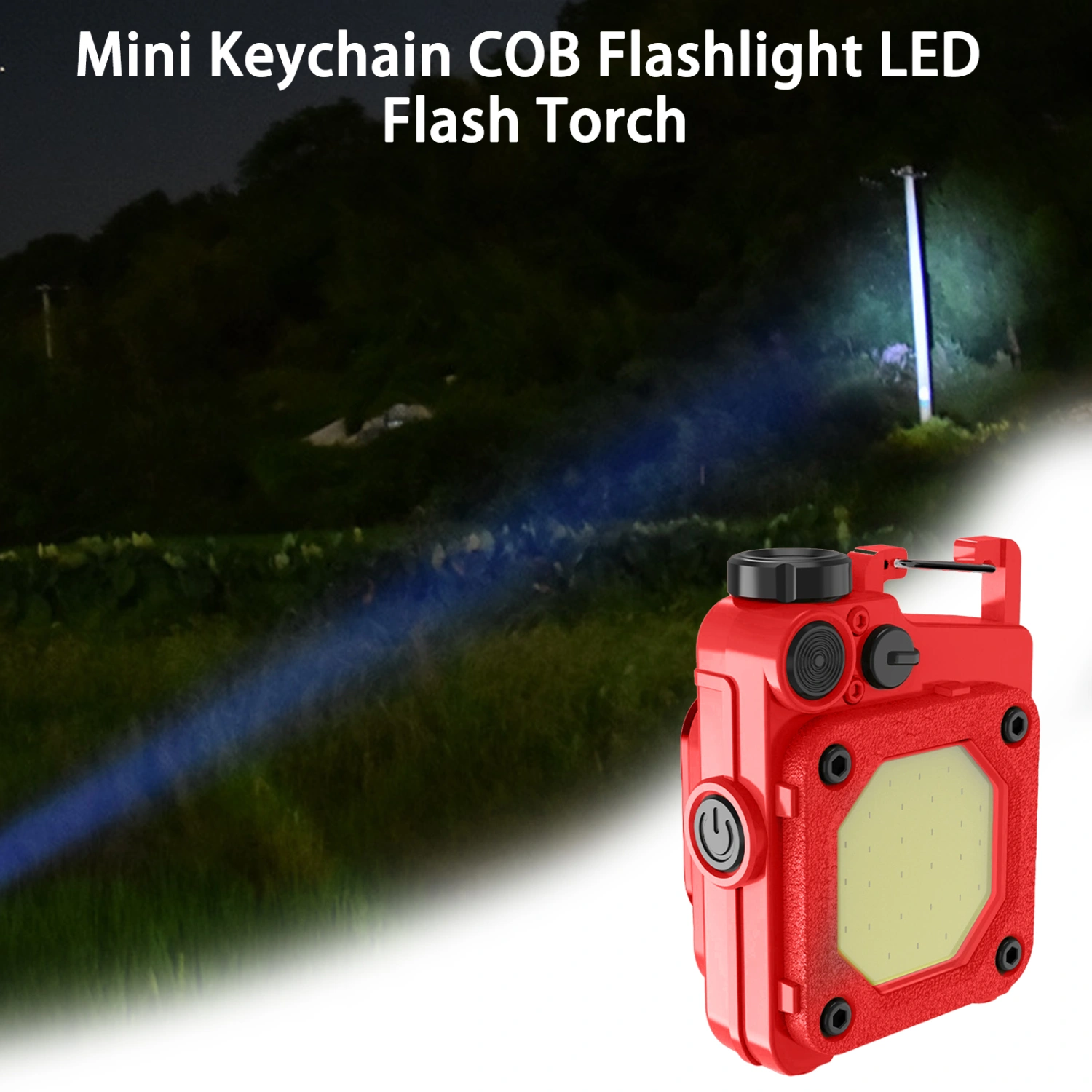 Mini Keychain COB Flashlight 6 Gear Superbright Rechargeable Portable Strong Magnetic Work Light LED Flashlamp Outdoor Supplies