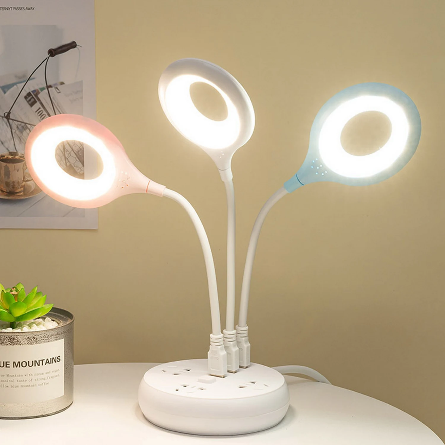USB LED Light Ultra-Bright Flicker Free Flexible Hose Design Non-Glaring Energy Saving Illumination ABS Night Light Bendable USB Plug-and-Play LED Lamp for Home
