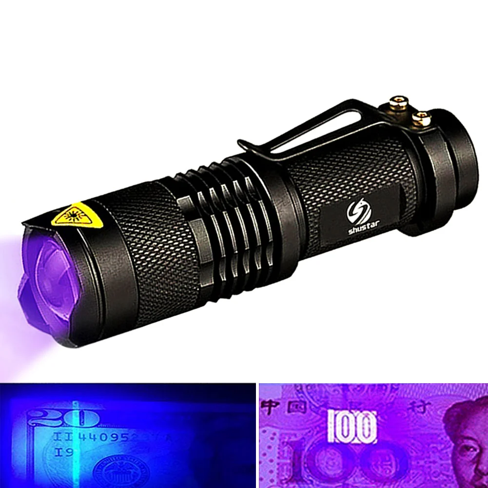 UV Flashlight Torch Light Blacklight Lamp AA Battery Powered for Marker Checker