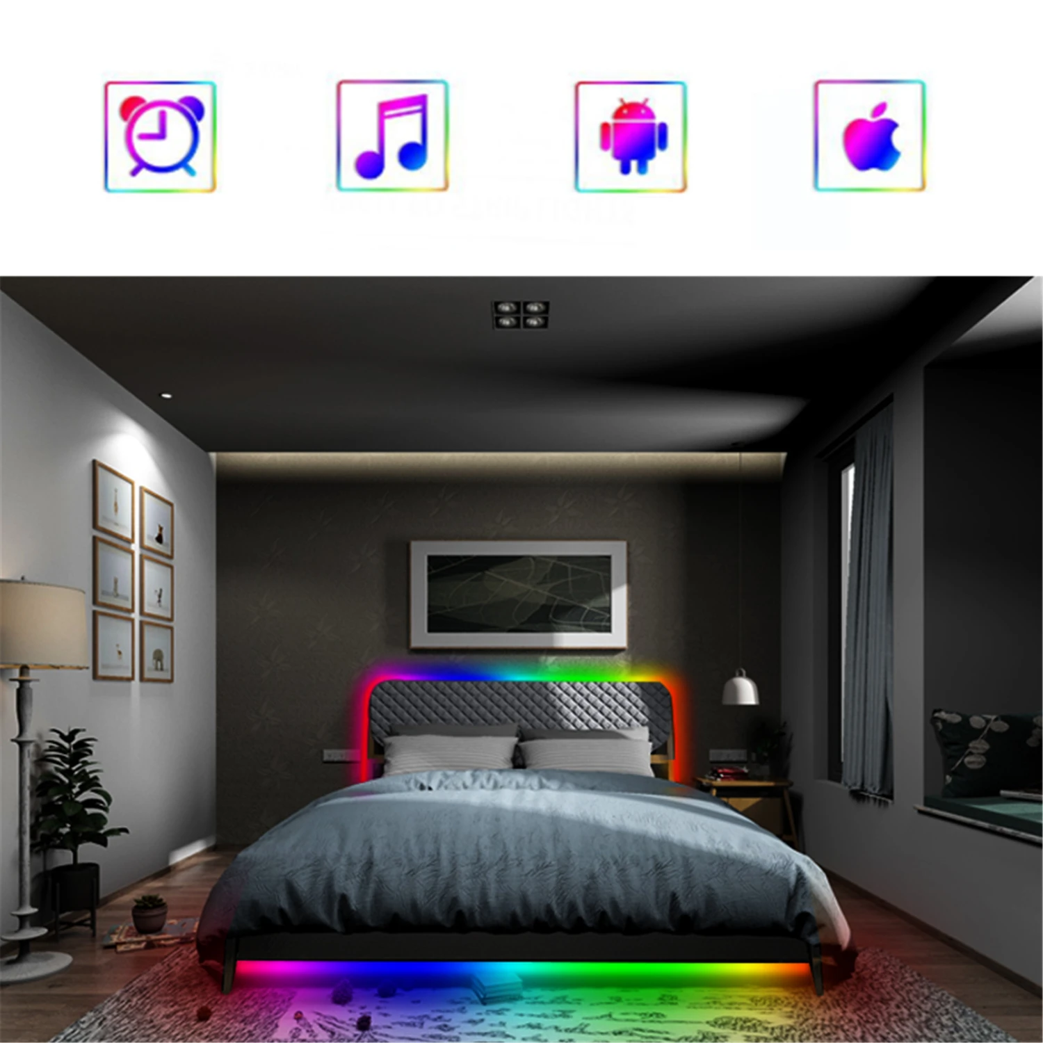 Bedroom LED 5050 RGB Color Changing Remote Controller Flexible Light Strip Kit