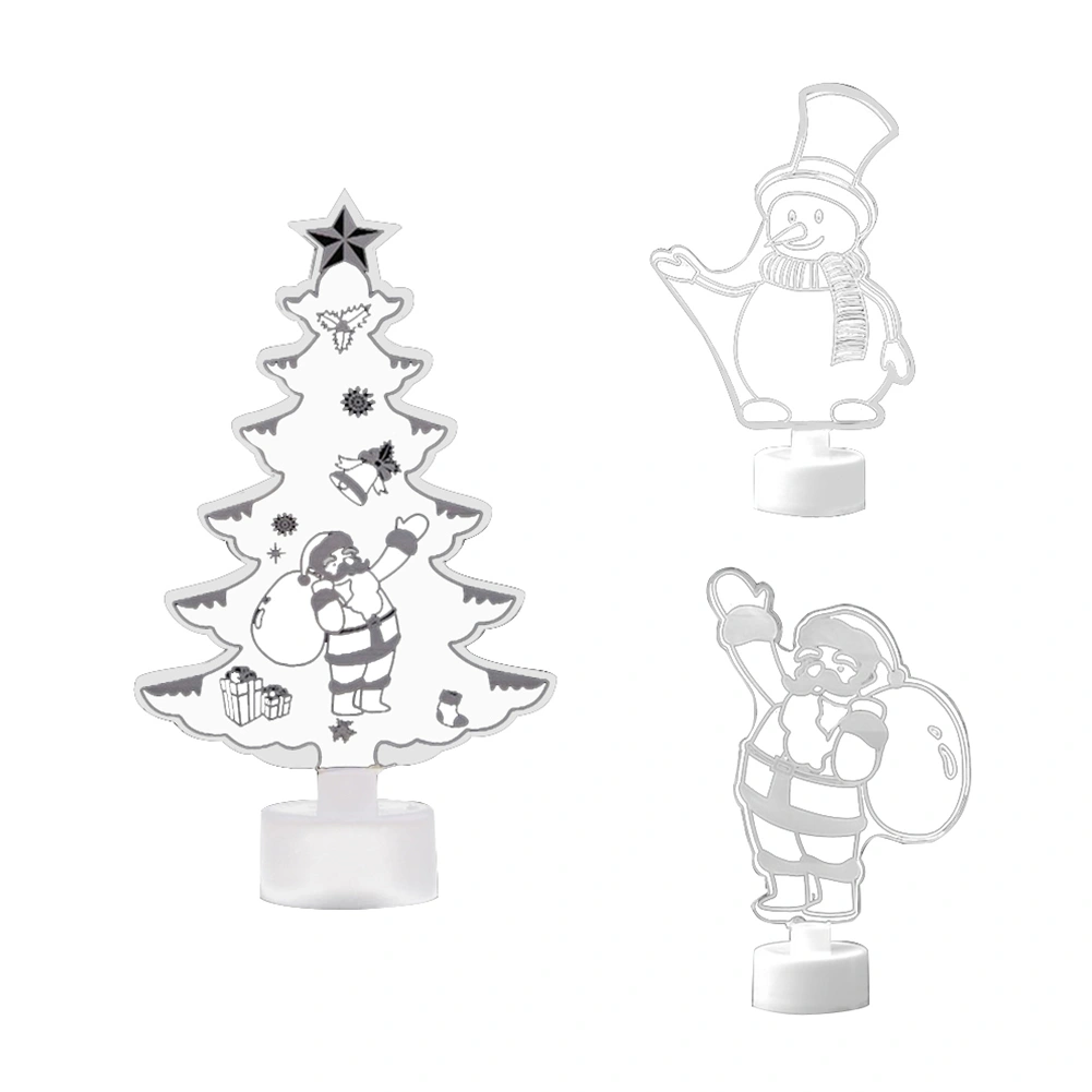 Christmas Tree Santa Claus Snowman LED Night Light Home Decor Lamp Xmas Gift