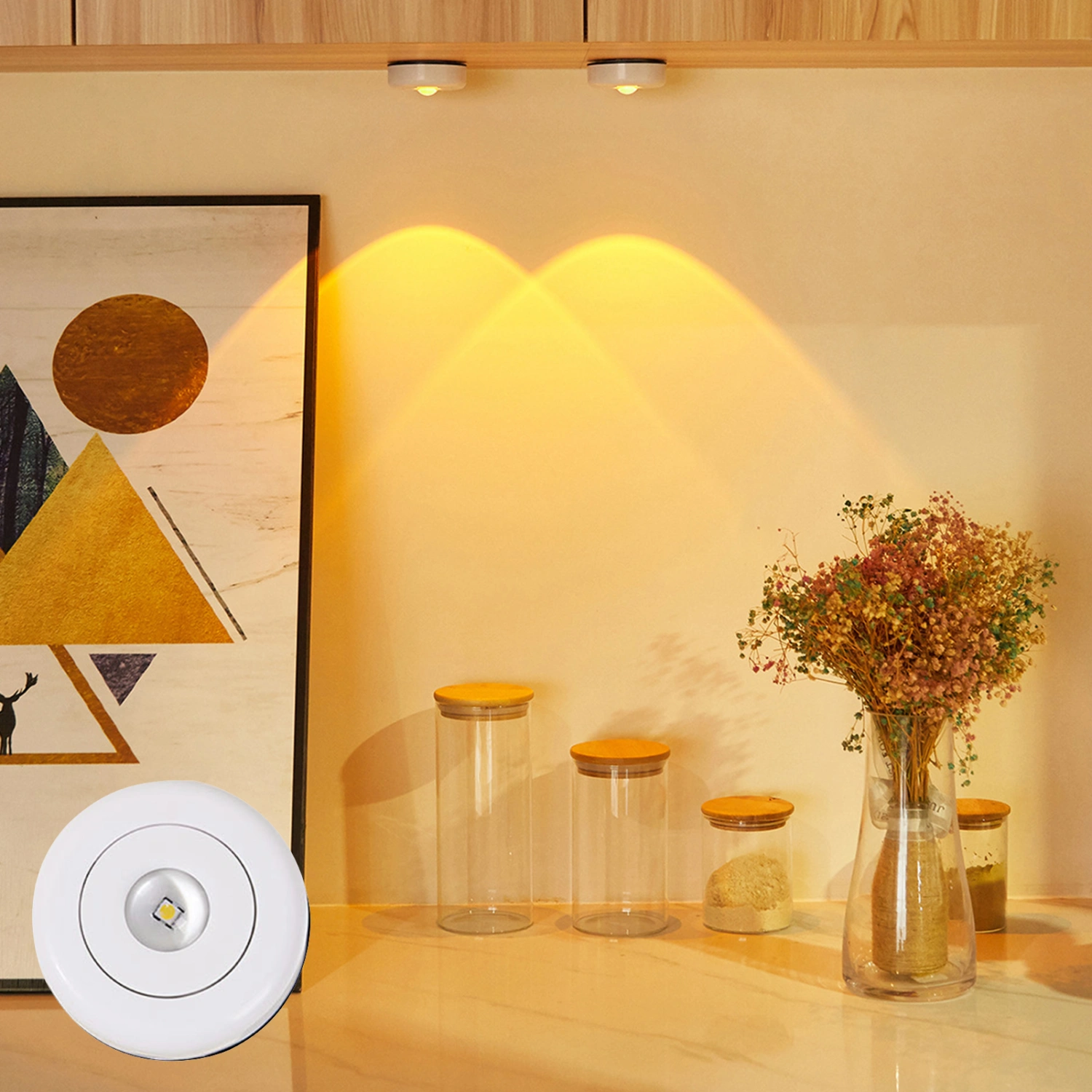 LED Light Brightness Adjustable Compact ABS Dual Mode Cabinet Light LED Sunset Projection Lamp Home Supplies 